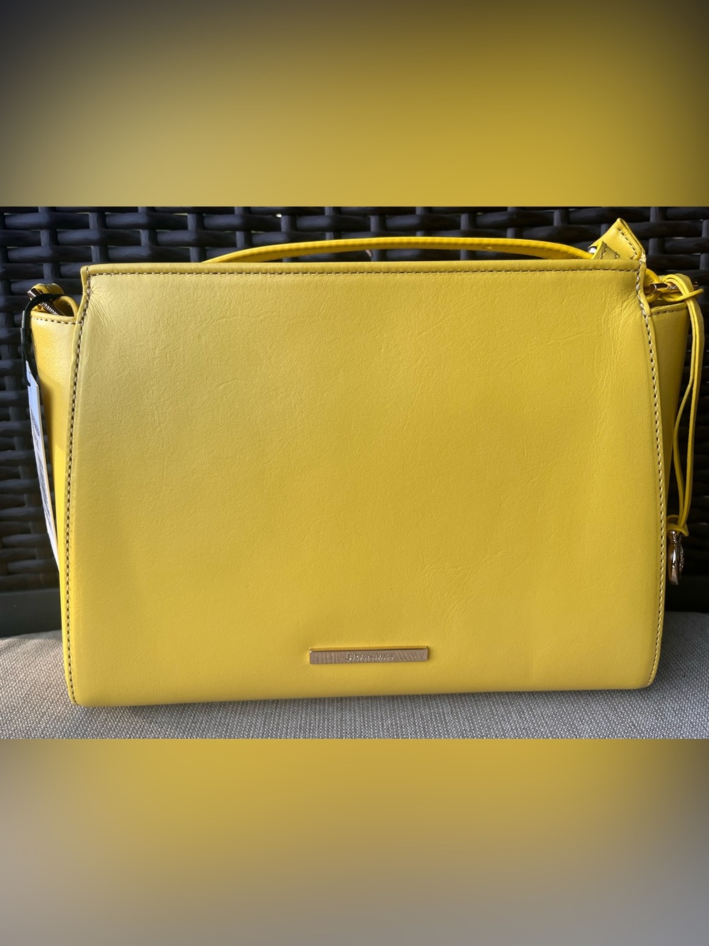 NWT Brahmin Hillary in Yellow Smooth Leather Crossbody